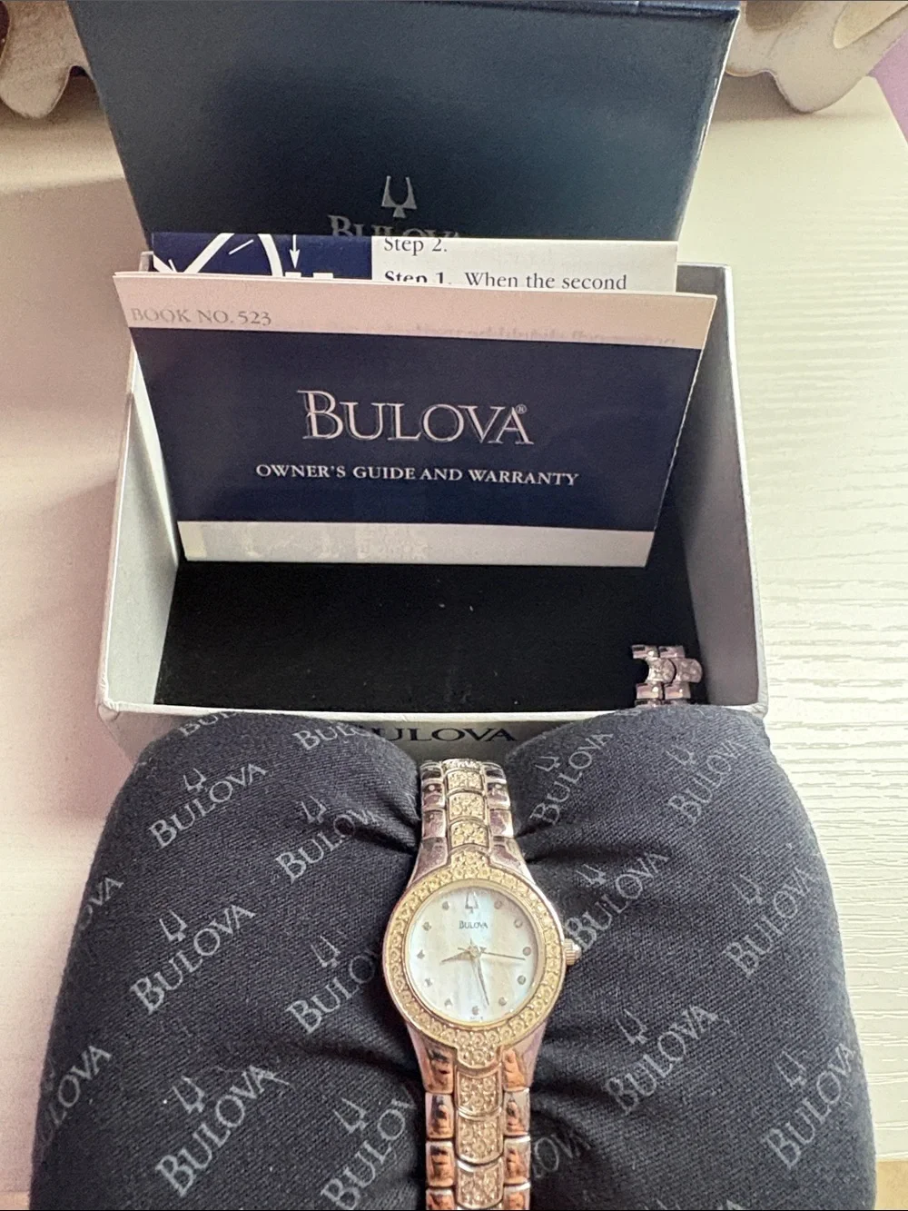 Bulova Two-Tone Ladies Watch with Crystal Accents - Gold & Silver